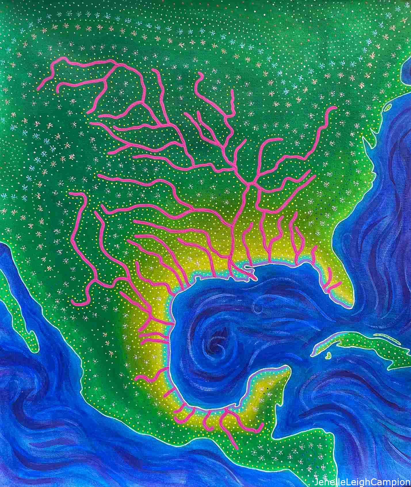Rivers of the Gulf of Mexico (green)